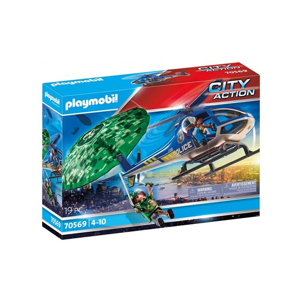 Playmobil City Action - Politihelikopter: Faldskskærms-forfølgelse