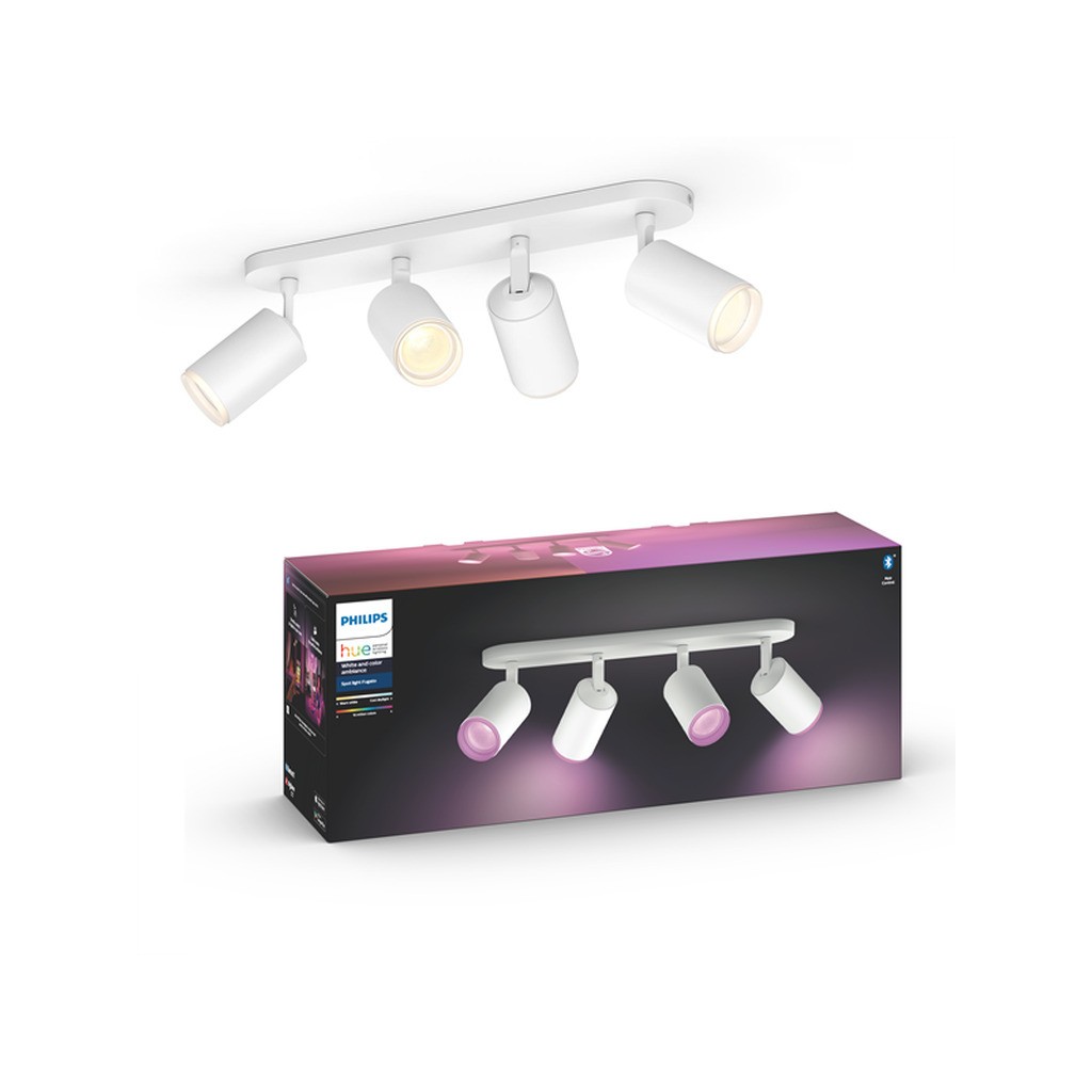 Philips Hue Fugato Plate/Spiral 4x5.7W Spots - Hvid