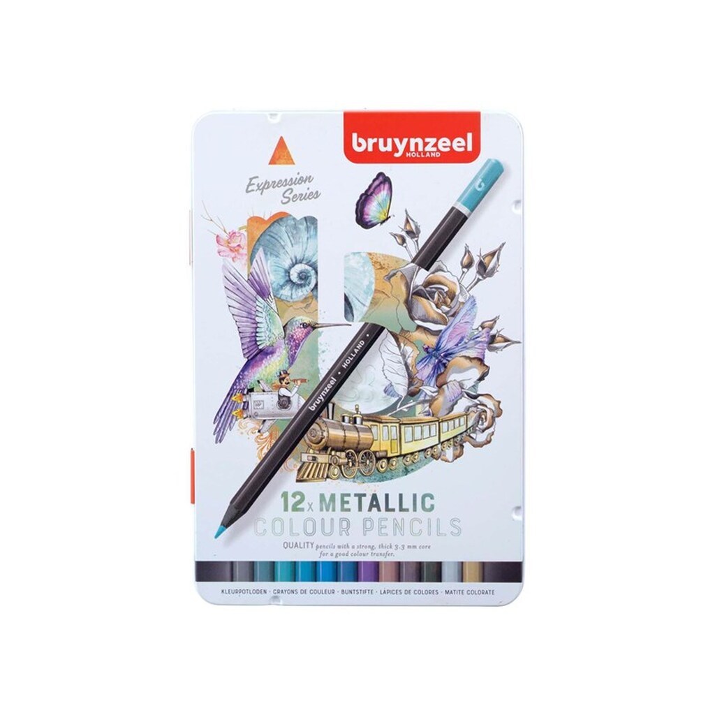 Bruynzeel Expression Coloured Pencils Metallic Shades Tin 12