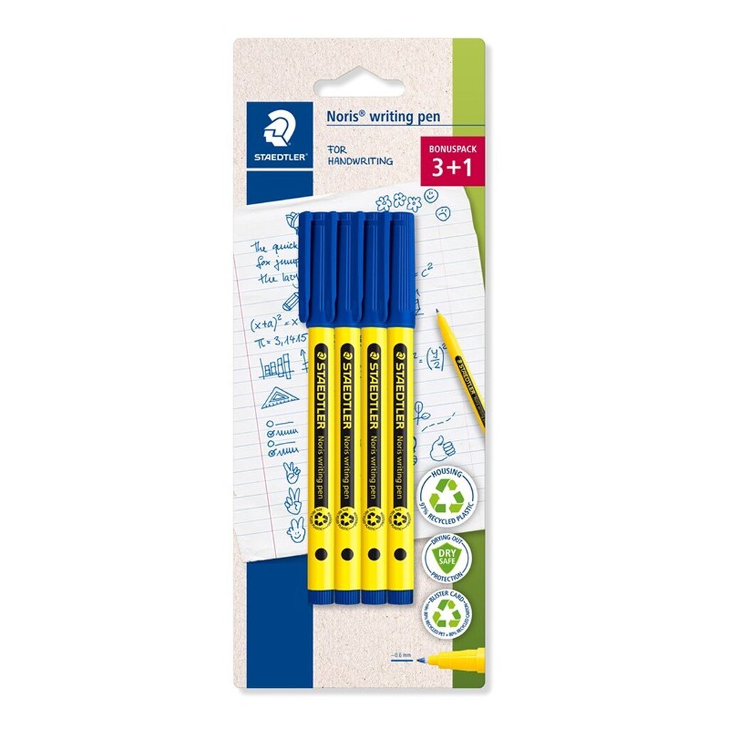 Staedtler FINELINER NORIS WRITING BLÅ 4/BK