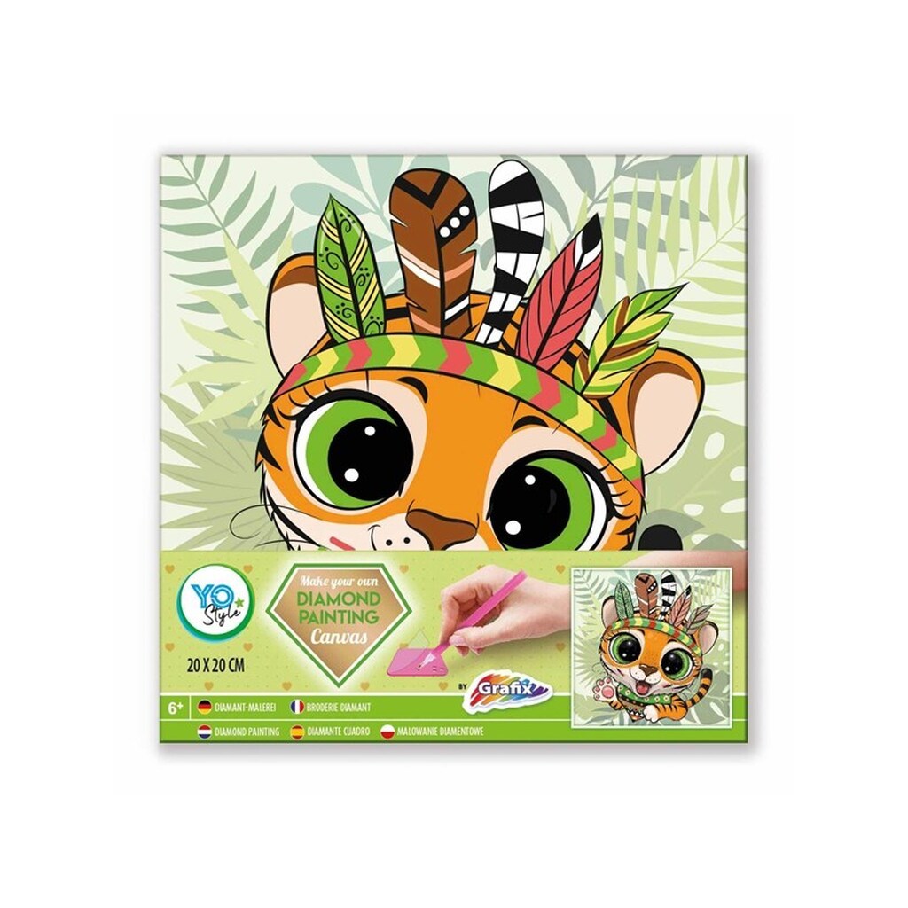 Grafix - Craft Kit Diamond Painting Canvas - Tiger