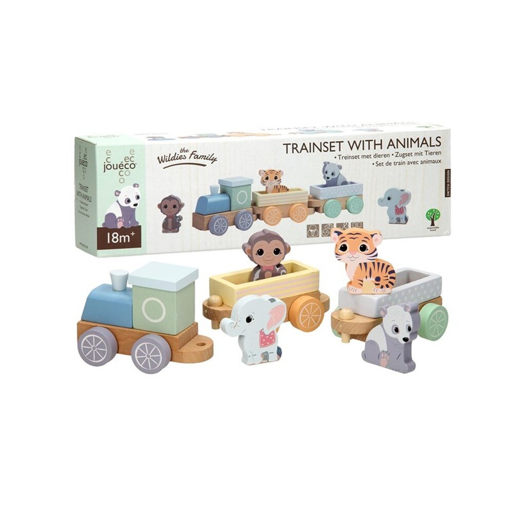 Joueco Wooden Train Wild Animals
