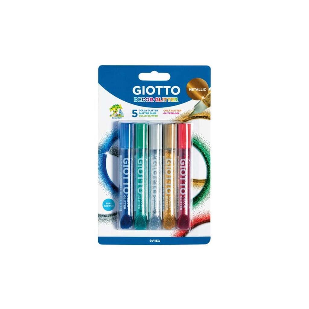 Giotto Decor Glitter Glue Metallic 5 pcs BL