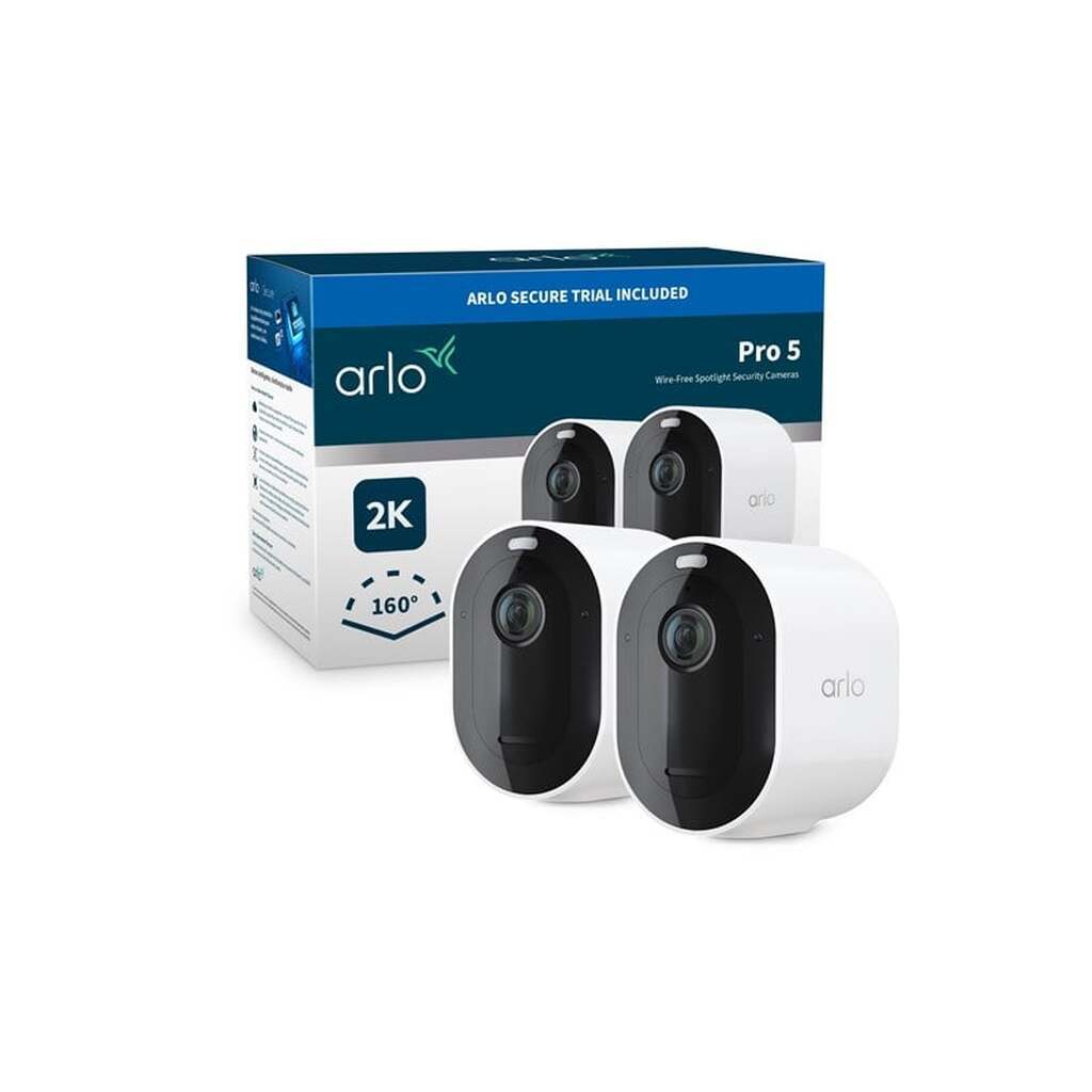 Arlo Pro 5 - Trådløst sikkerhedskamerasystem - 2 kameraer - Hvid