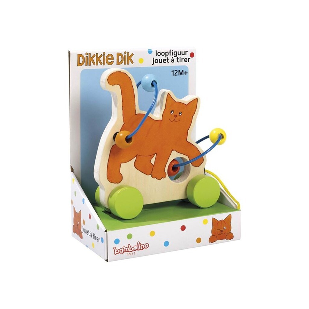 Bambolino Toys - Dikkie Dik Wooden Pull-along Figure with Motor Skills Spiral
