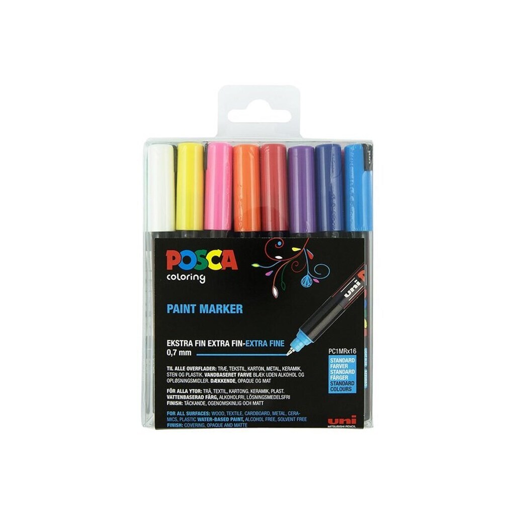 POSCA  marker sæt PC-1MR 16 ass. std. farver