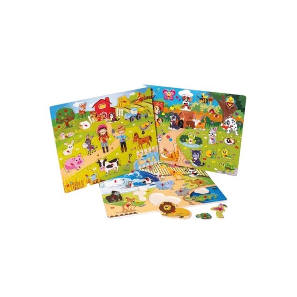 Happy Baby Puslespil i Træ - assorteret