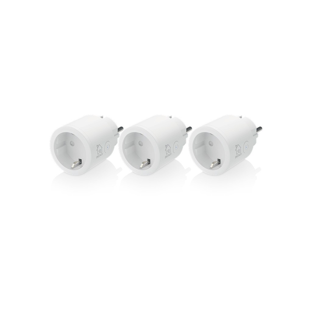 Deltaco Kontakt, Wi-Fi 2,4GHz, 1xCEE 7/3, 10A, timer, 220-240V, 3-pak, hvid