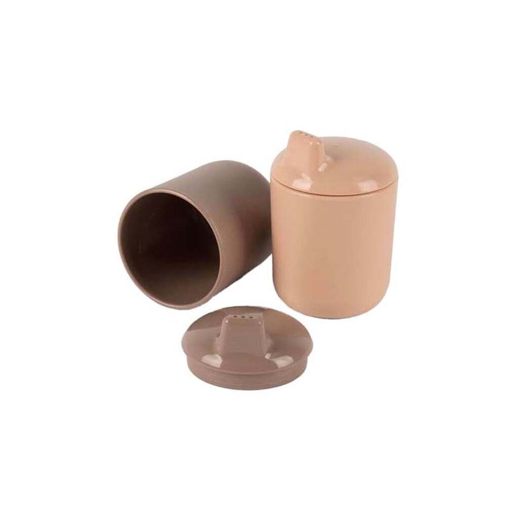 Dantoy - Anti-spill Drinking Cups Beige/Mocha 2pcs.