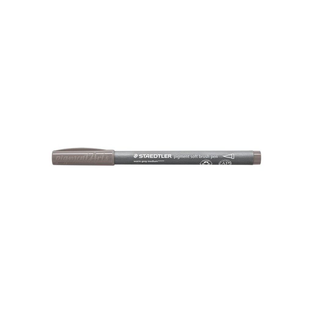 Staedtler BRUSH PEN SOFT/PIGMENT, ÆSKE 10 STK, VARM GRÅ