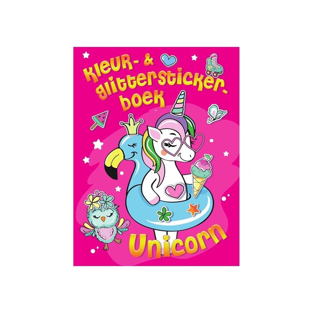 Mondikaarten Color &amp; Glitter Sticker Book Unicorn