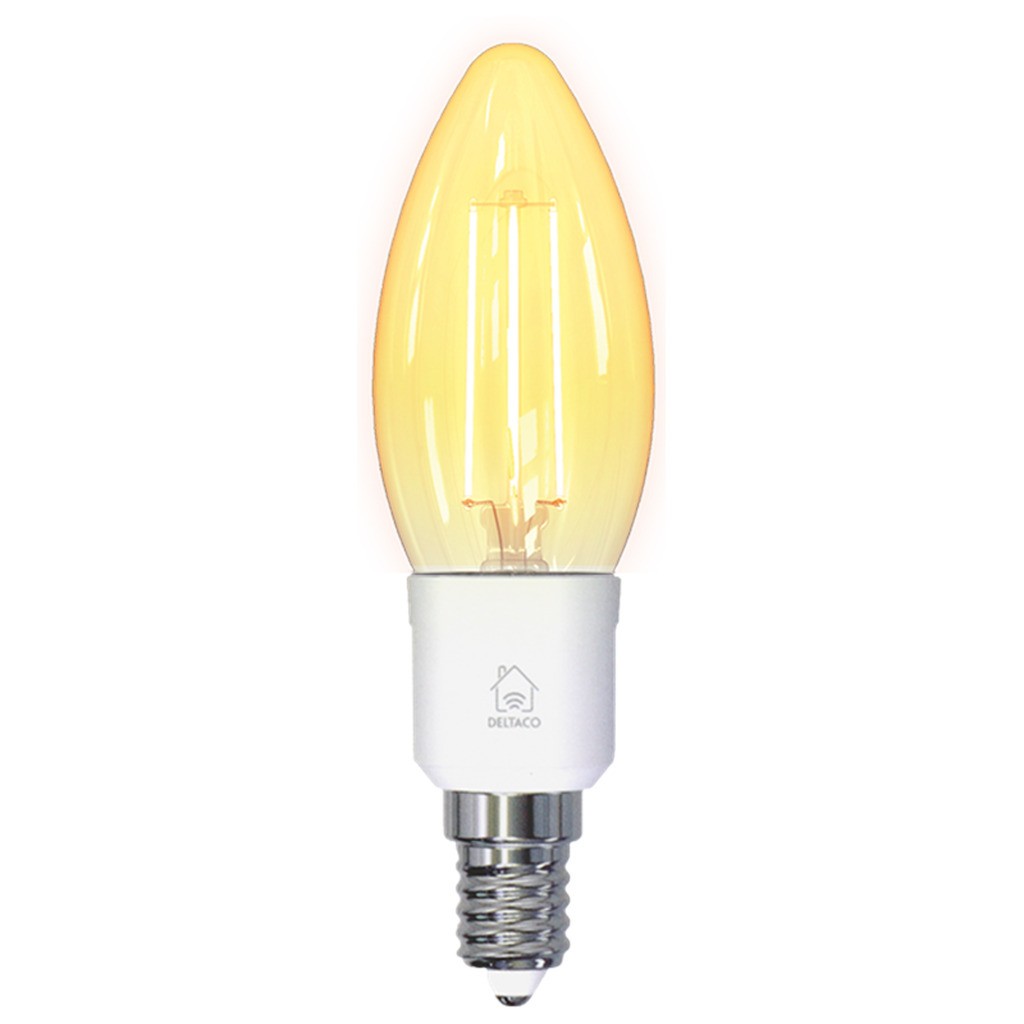 Deltaco LED glødepære, E14, Wi-Fi 2,4 GHz, 4,5 W, 400 lm