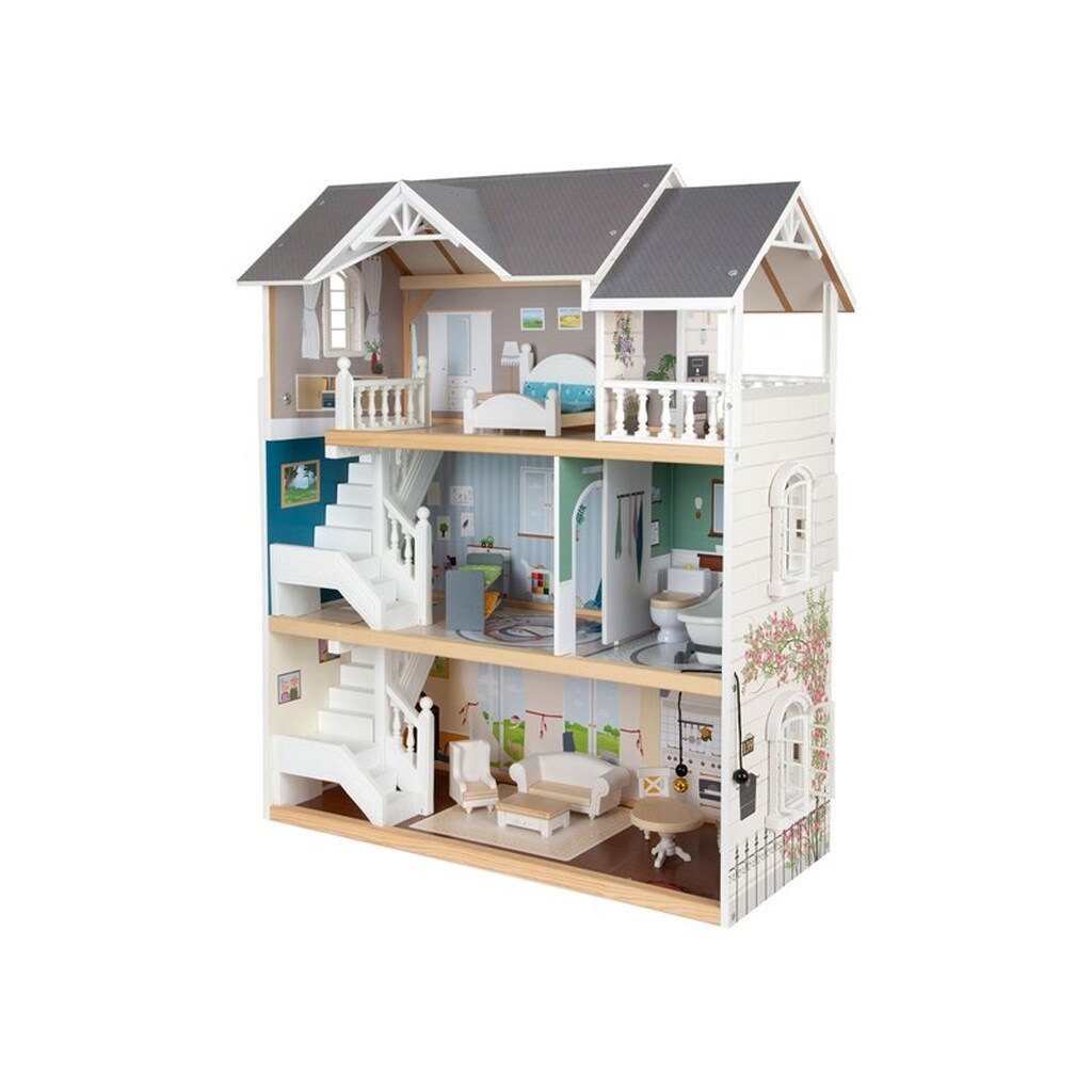 Small Foot - Wooden Urban Villa Dollhouse with Accessories 13dlg.