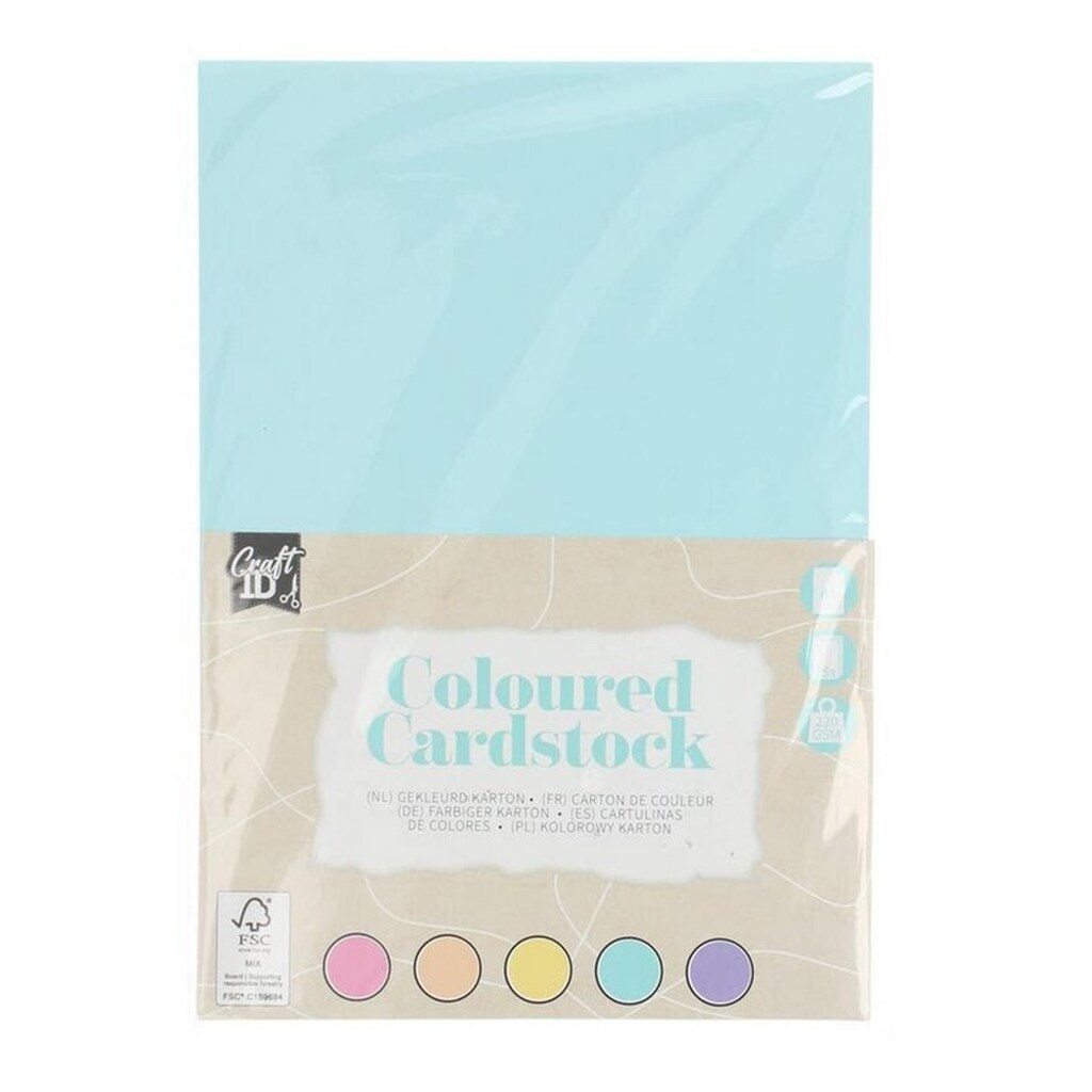 Creative Craft Group Karton A5, 220 g. 25 ark. ass. farver