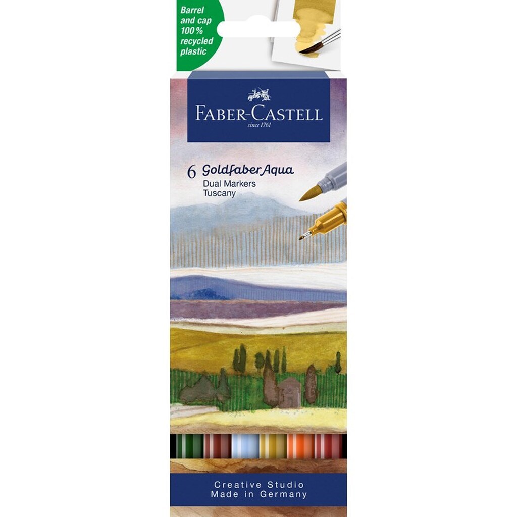 Faber-Castell Goldfaber Aqua Dual marker Tuscany 6 ass