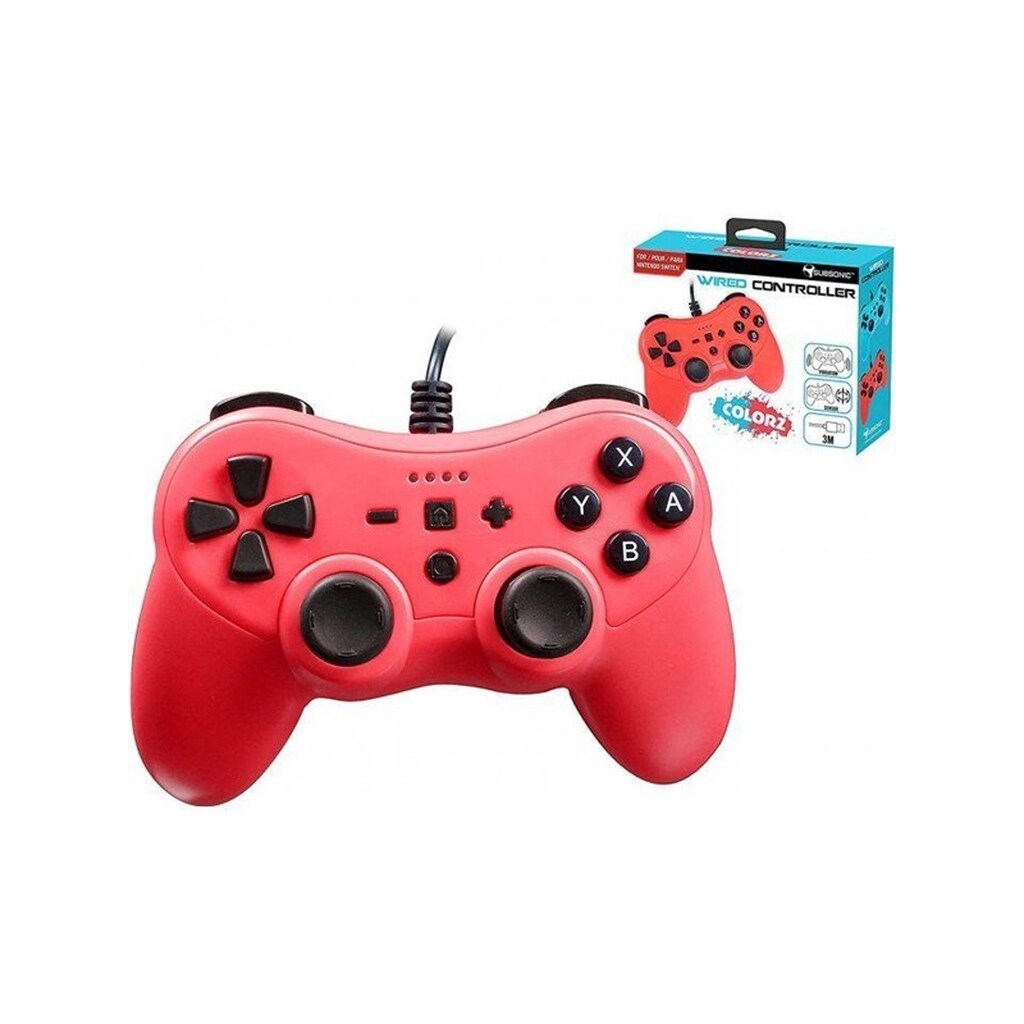 Subsonic Colours Controller Red - Wired Controller - Nintendo Switch