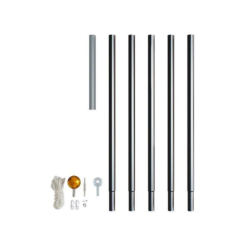 Twinkly Flagpole Kit for  6-meters-tall Light Tree. Black Aluminium.