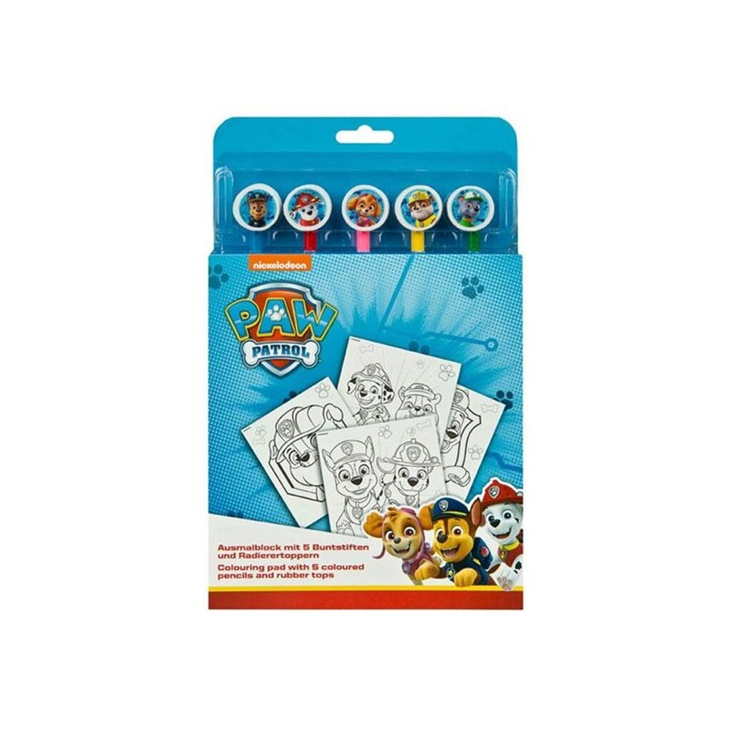 Undercover Coloring block PAW Patrol with 5 Colored Pencils