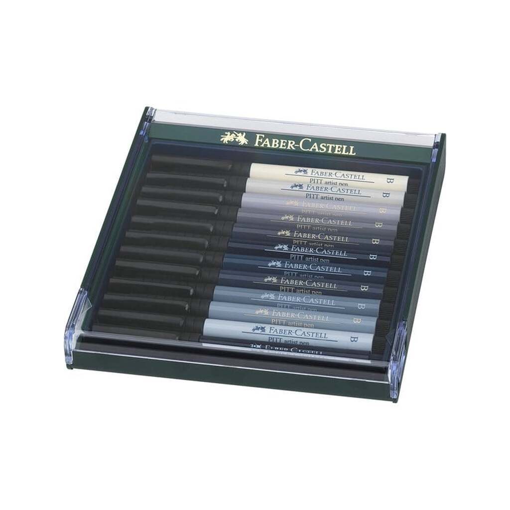 Faber-Castell Pitt artist grå toner 12 ass i gaveæske