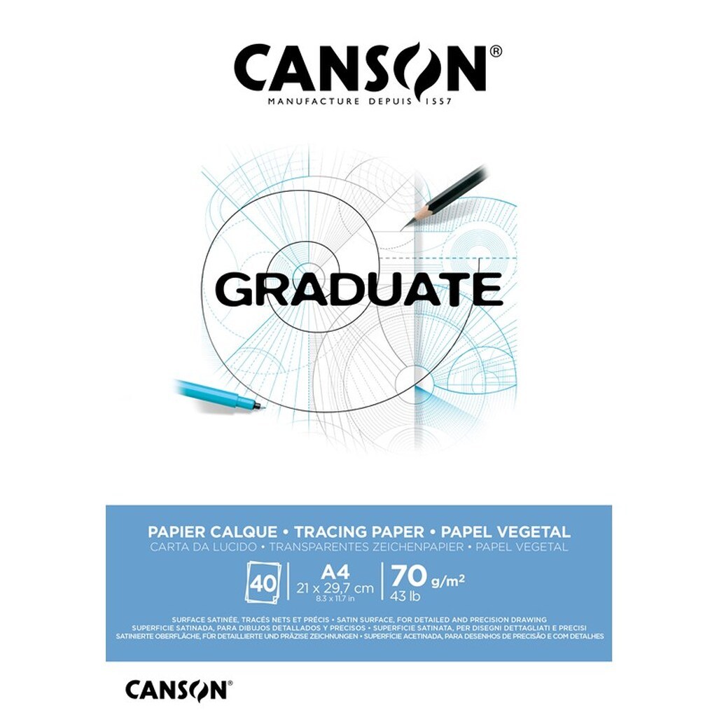 Canson Graduate Tracing Paper Pad Satin A4 70G 40 SH