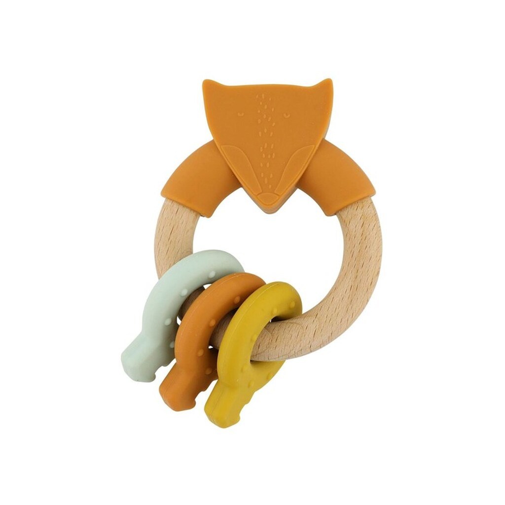 Trixie Baby Wooden Silicone Activity Ring - Mr. Fox