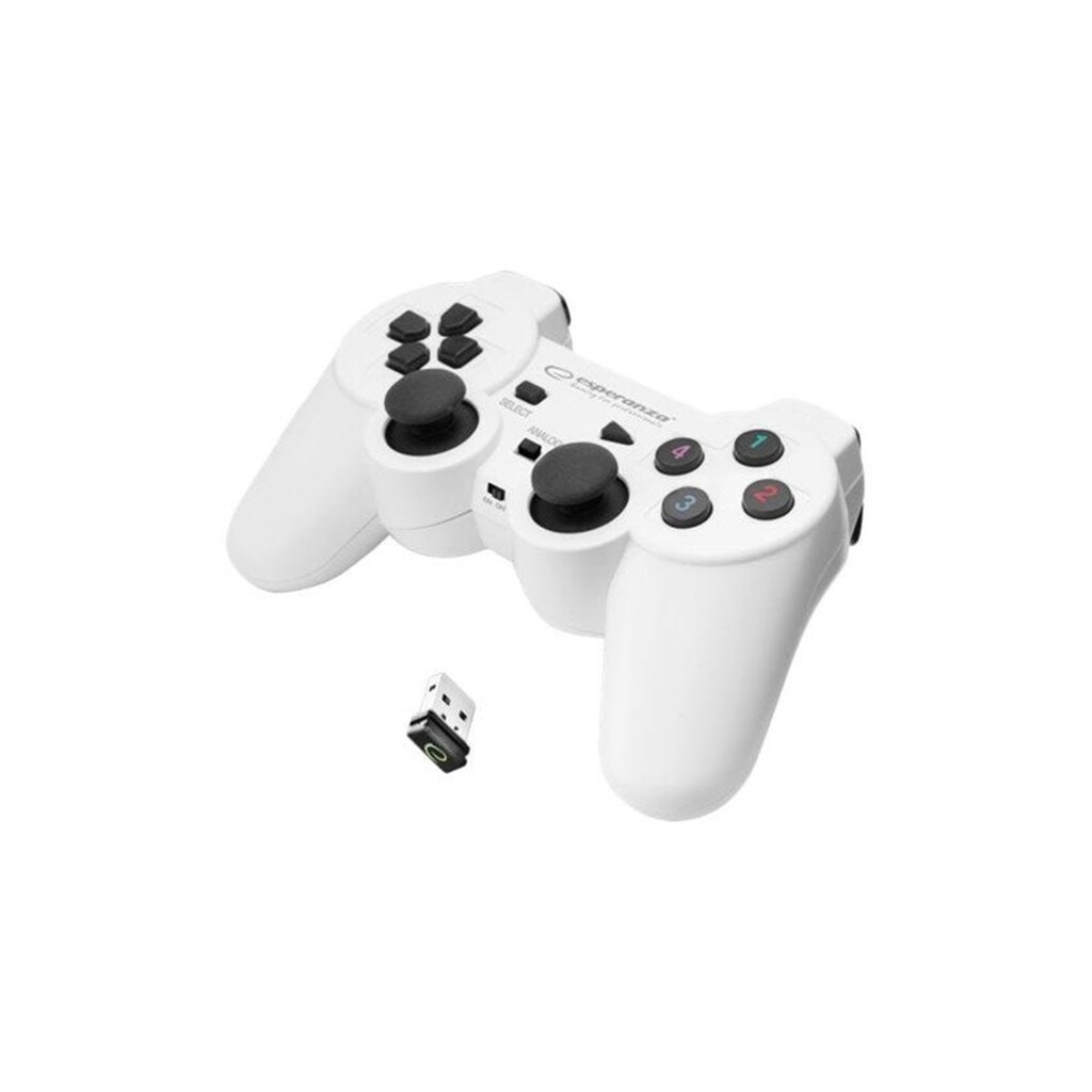 Esperanza Wireless GamePad PS3/PC USB Gladiator White - Wireless Controller - PC