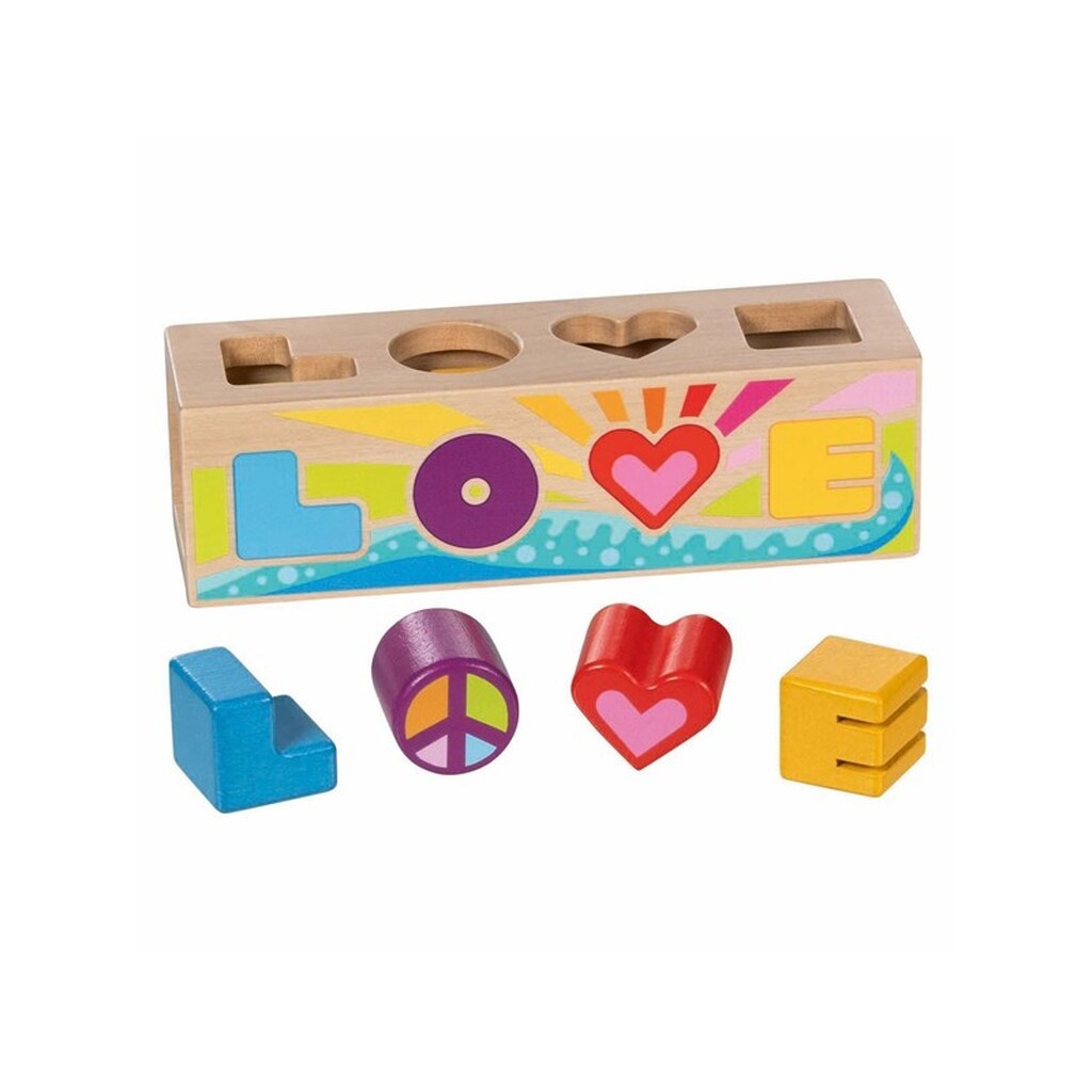 Goki Wooden Sorting Box Shape Sorter Love
