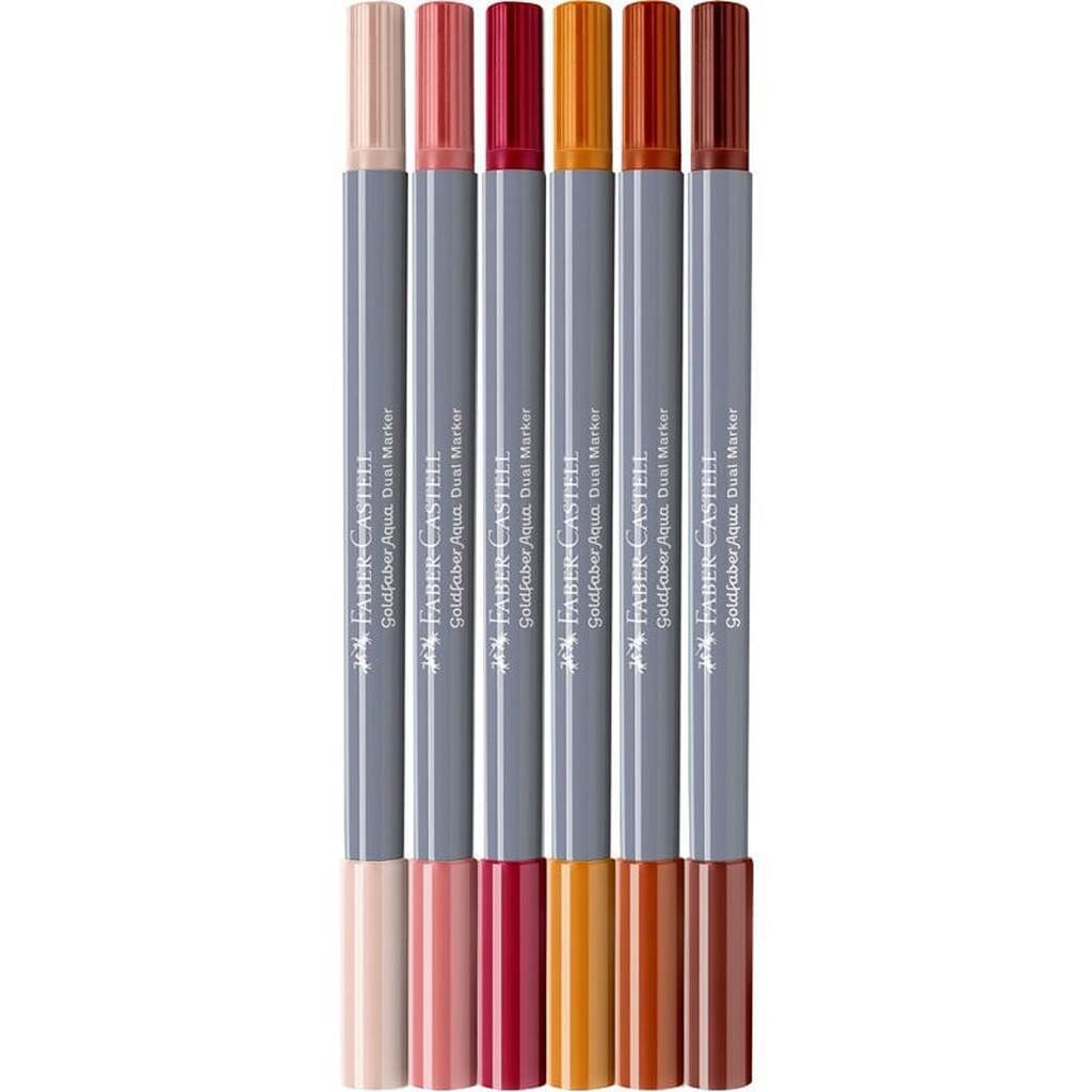 Faber-Castell Goldfaber Aqua Dual Marker, etui med 6 stk, BoHo