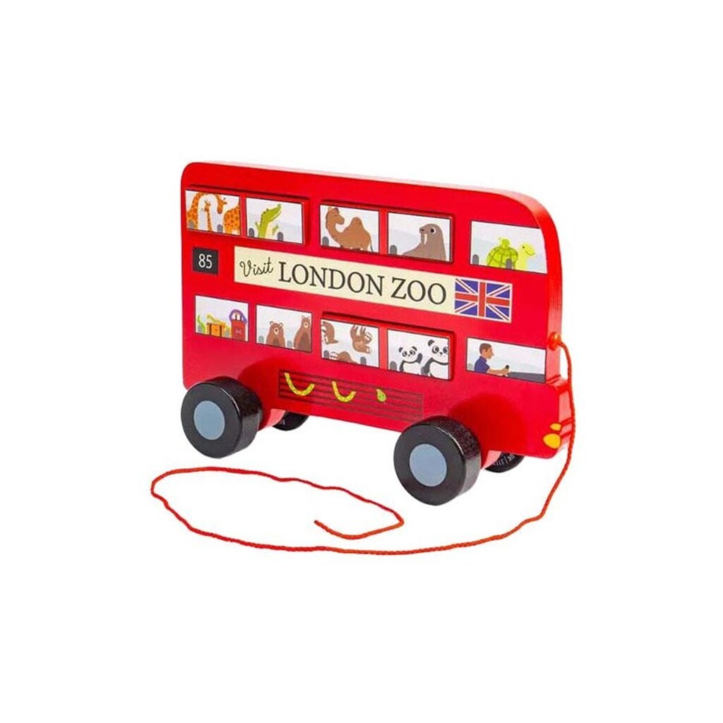 Bigjigs Wooden London Bus Pull Along Figure