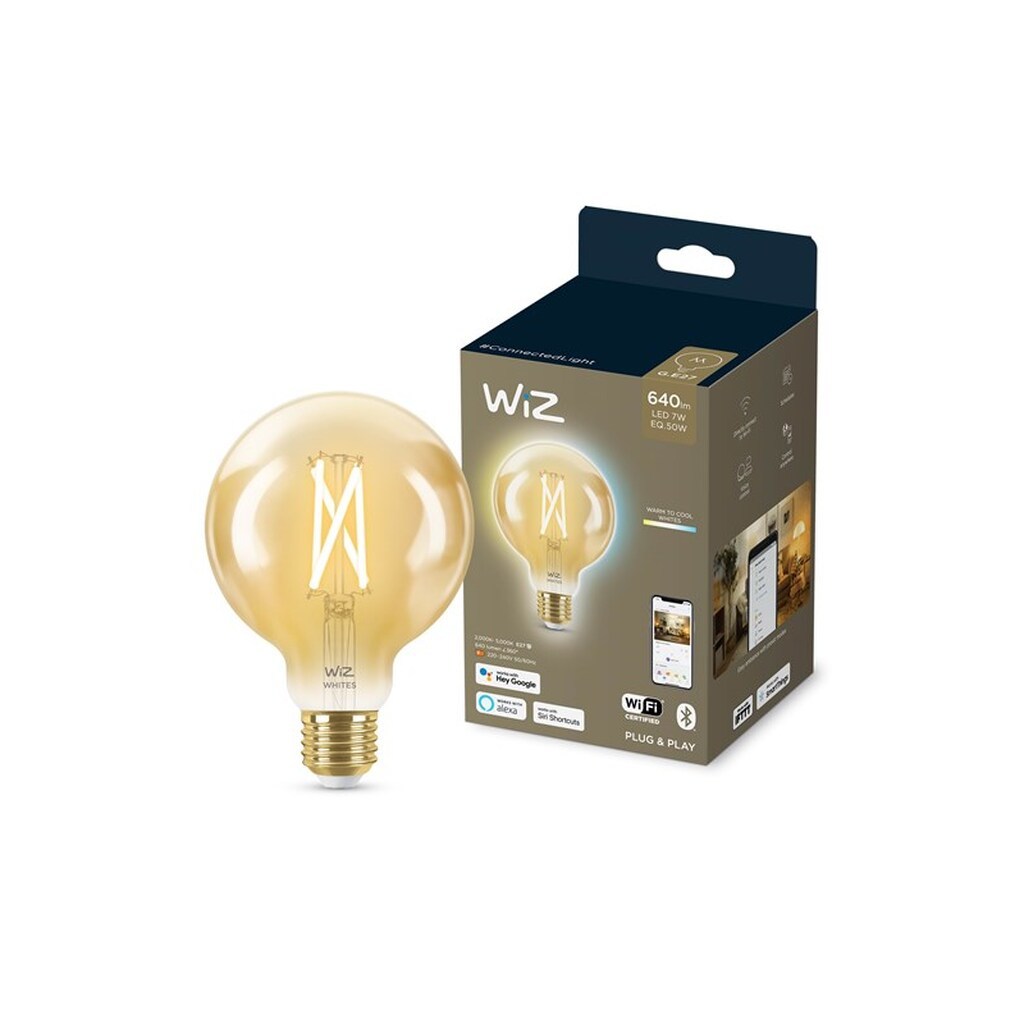 WiZ Filament globe G95 E27, ravfarvet