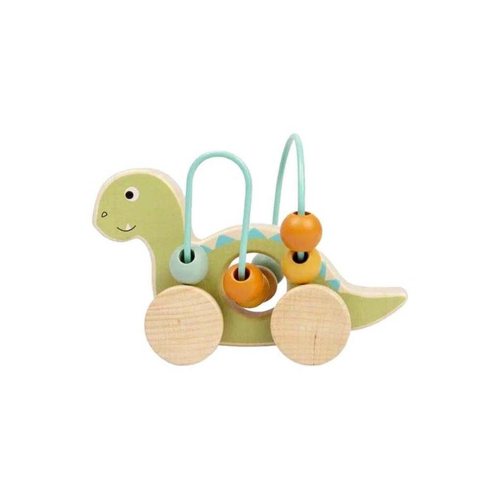 Bigjigs Wooden Push Toy Diplodocus with Bead Frame