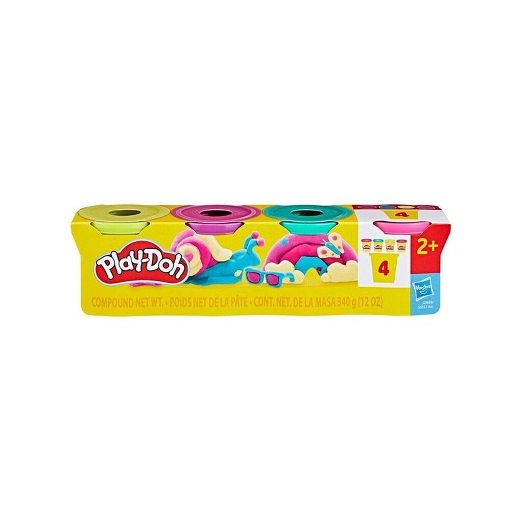 Play-Doh Vibrant 4 Pack Solid 340G