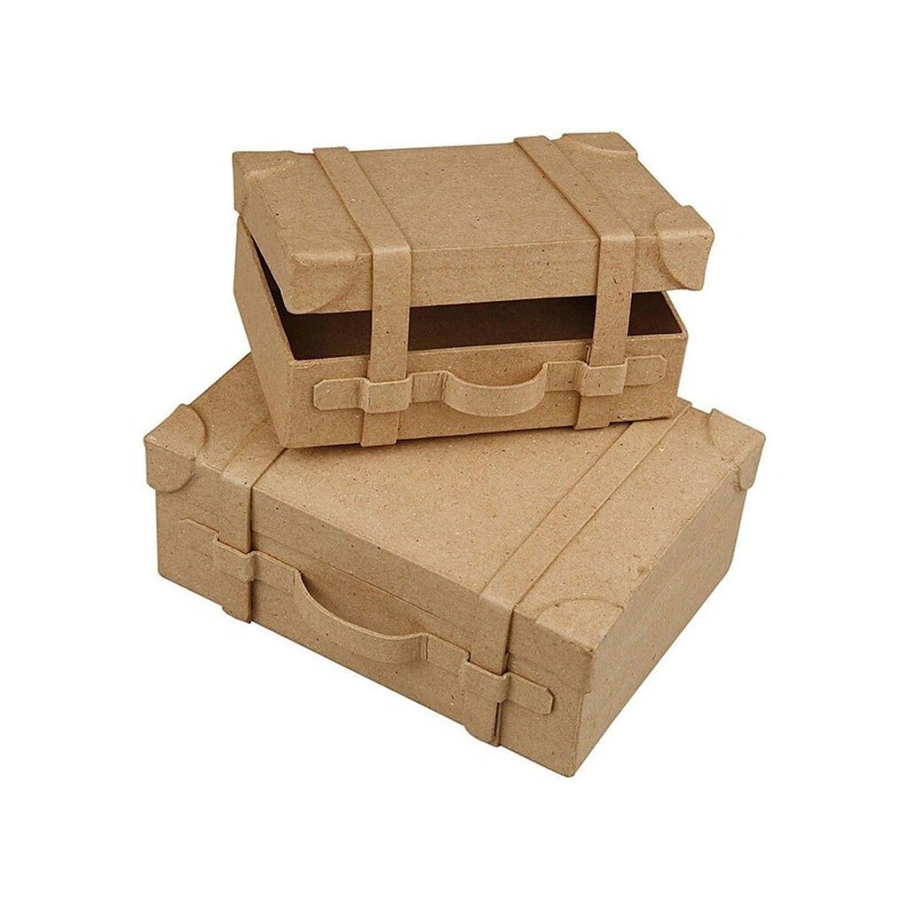 Creativ Company Papier mache Suitcases Handmade set of 2
