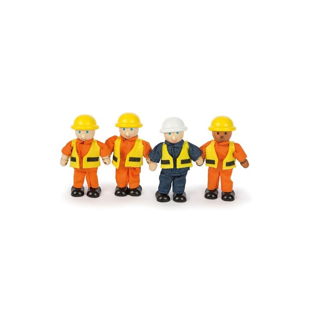 Tidlo Wooden Dollhouse Dolls Construction Workers
