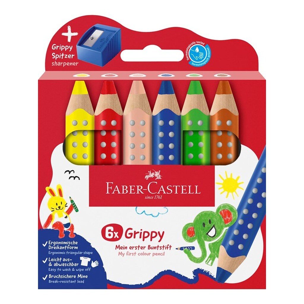 Faber-Castell Grippy XXL Jumbo 6 ass+spidser
