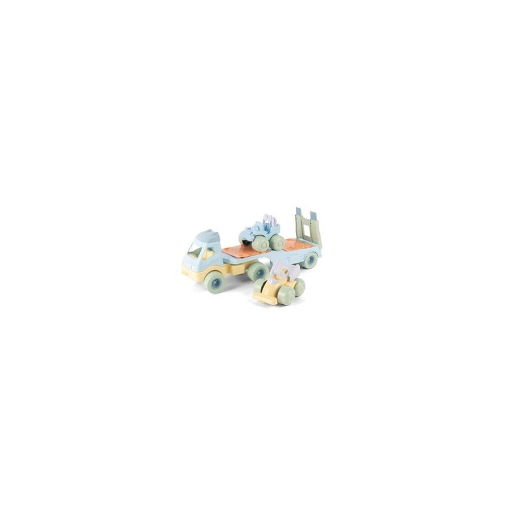 Dantoy Pastel Recycled - Truck with 2 Cars and plastic wheels