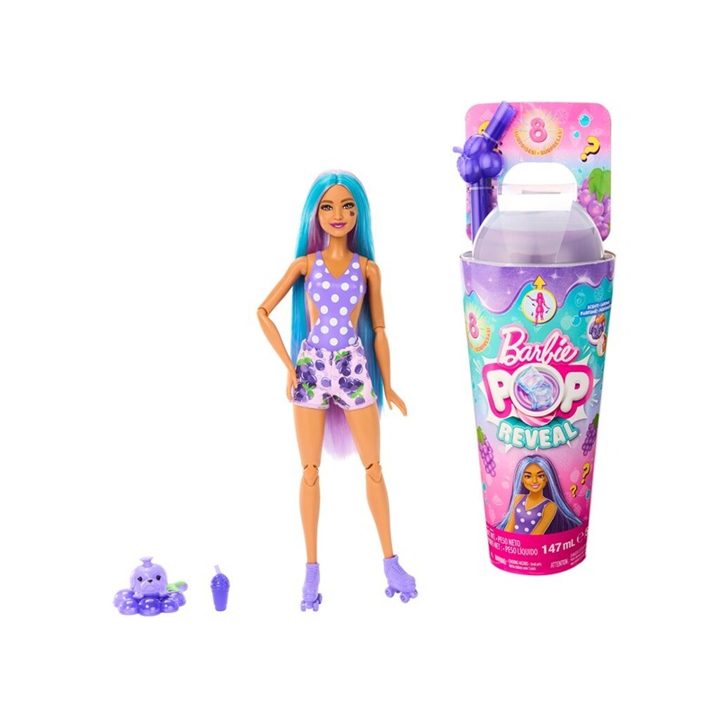 Barbie Pop Reveal Juicy Fruits Grape Fizz Doll 30cm