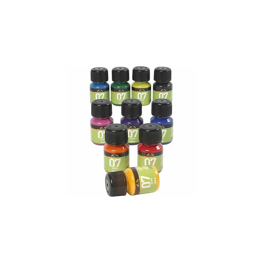 Creativ Company Permanent Glass Paint - Set of 10 Colors 30ml