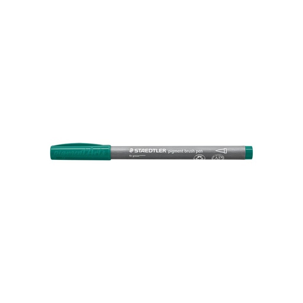 Staedtler BRUSH PIGMENT PEN, ÆSKE 10 STK, GRAN GRØN