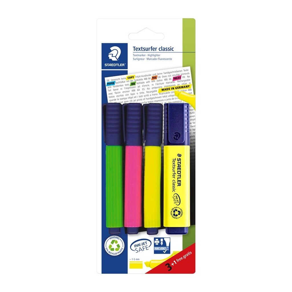 Staedtler Textsurfer Classic Inkjet 3+1, 4 ass./bk