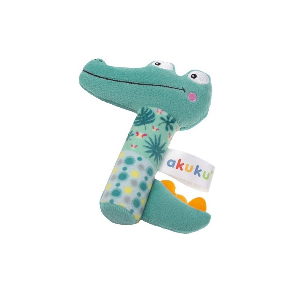 Akuku Soft plush rattle/squeaker Crocodile