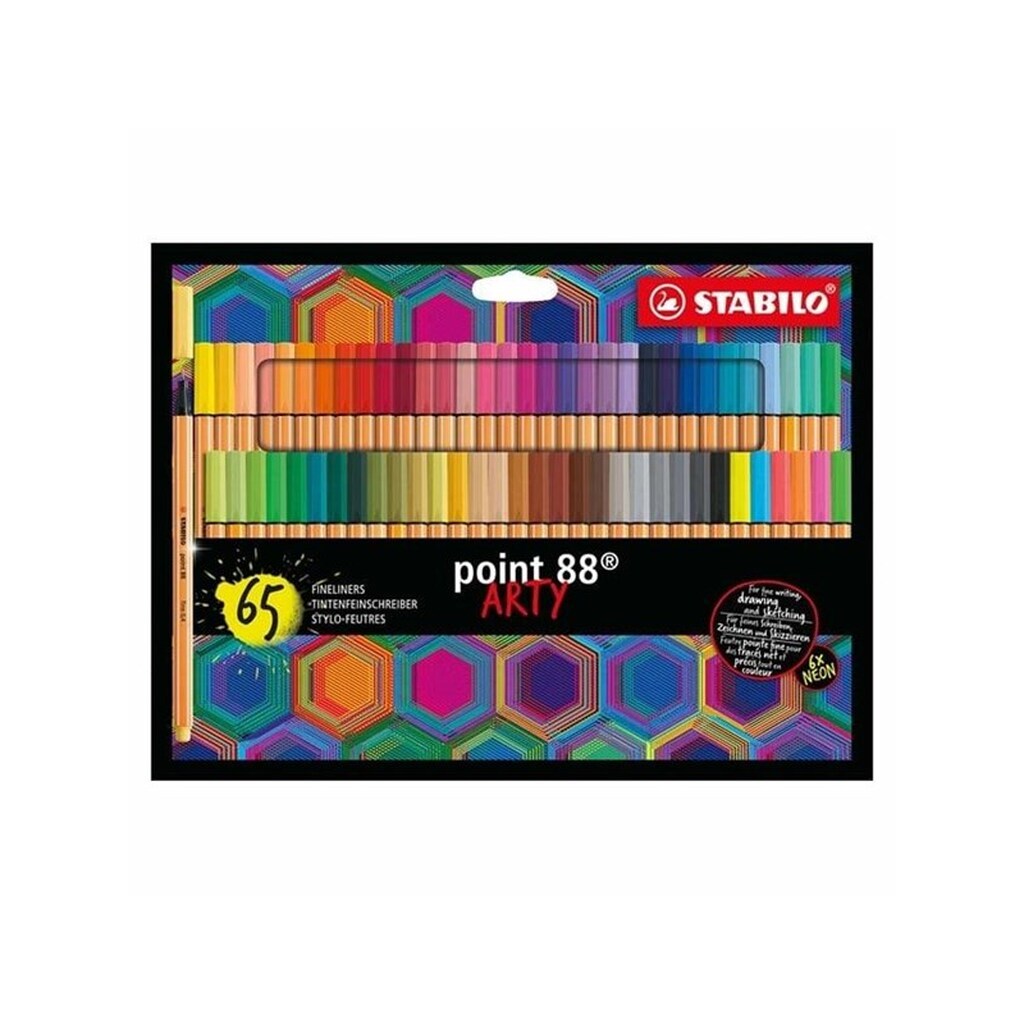 STABILO - Pen 88 fineliner ARTY cardboard wallet of 65 colors