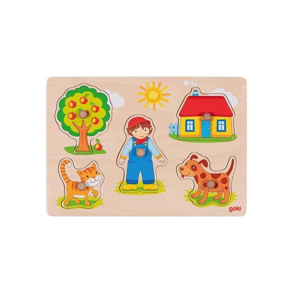 Goki Wooden Knob Puzzle 5 pcs.