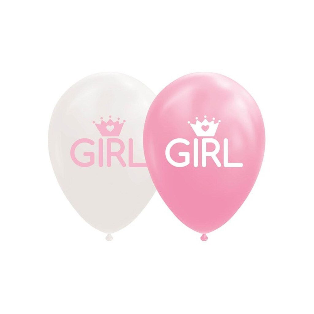 Globos Balloons Daughter Baby Pink/White 30cm 8pcs.