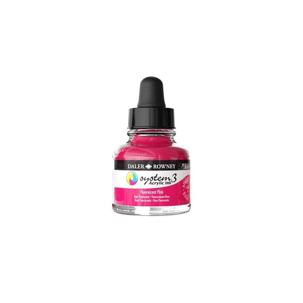 Daler-Rowney System3 Ink 29.5 ml Fluorescent Pink