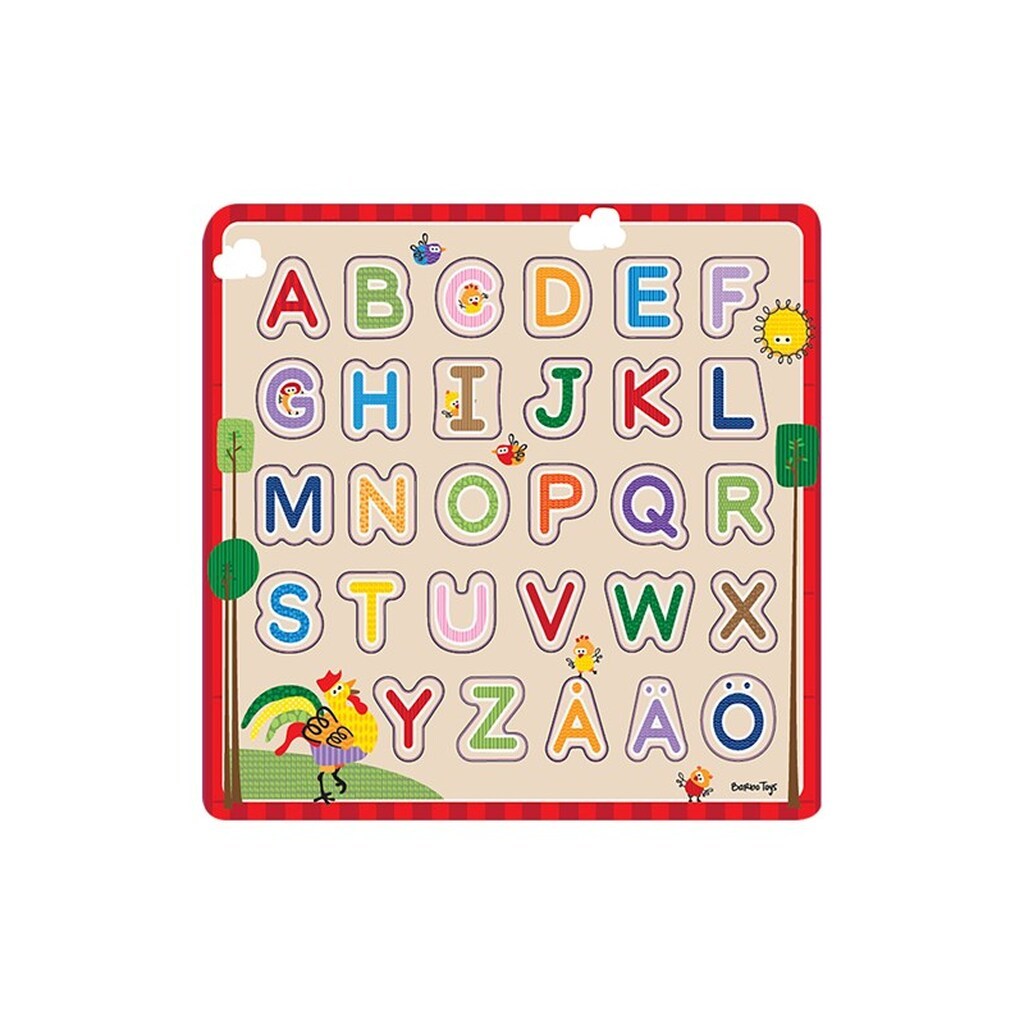 Barbo Toys Classic Wooden ABC Puzzle (Swedish)