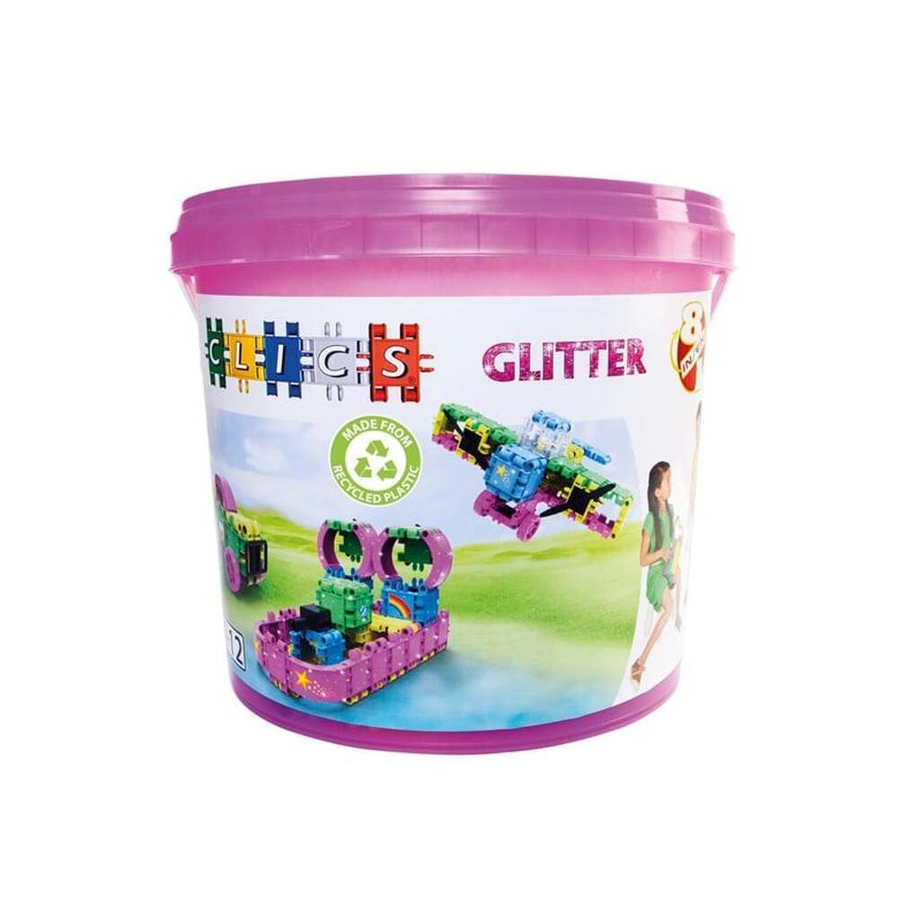 Clics Building Blocks - Glitter Construction Set 8in1