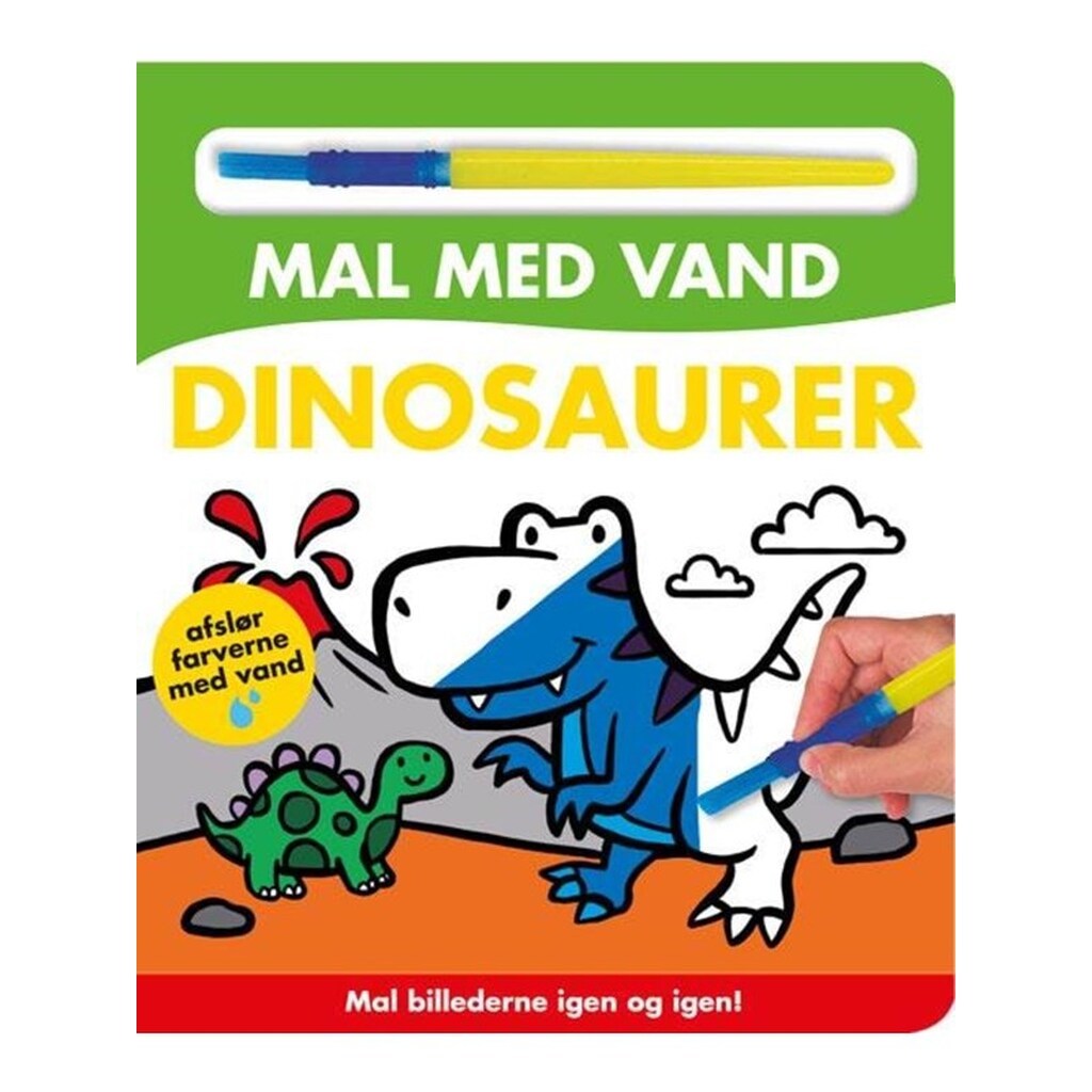 Mal med vand - Dinosaurer (papbog med pensel - far - Børnebog - Papbog