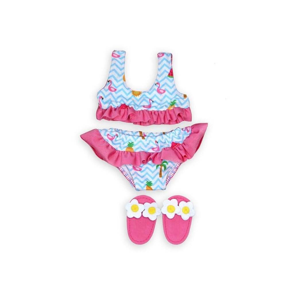 Heless Dolls Bikini with Slippers Flamingo 35-45 cm