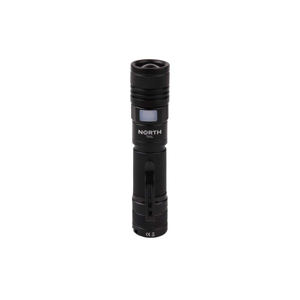 NORTH Flashlight 700 Lumen Zoom Black Aviation Aluminium 7W